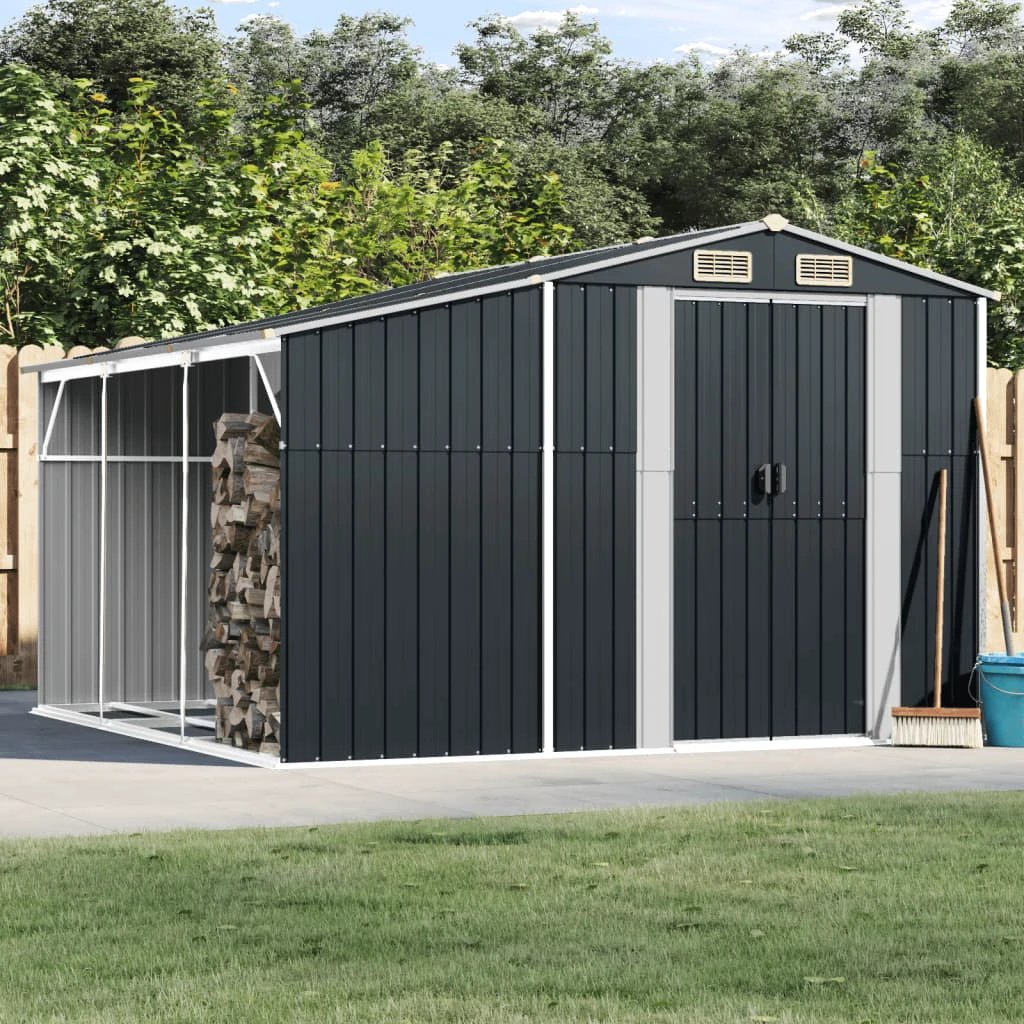 vidaXL Garden Shed Green 277x93x179 cm Galvanised Steel by vidaXL