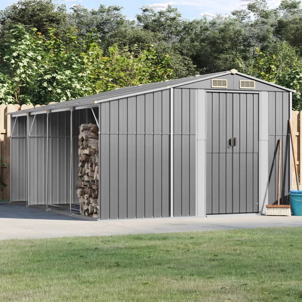 vidaXL vidaXL Garden Shed Green 277x93x179 cm Galvanised Steel - Garden Shed