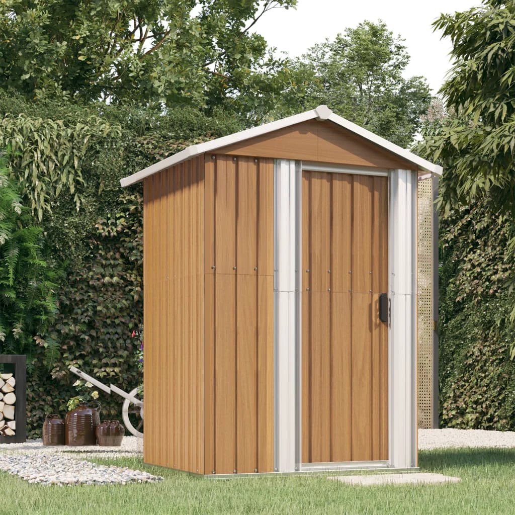 vidaXL Garden Shed Green 126x97.5x177 cm Galvanised Steel by vidaXL