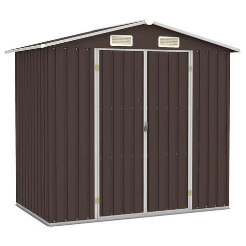 vidaXL Garden Shed Green 205x129x183 cm Galvanised Steel by vidaXL