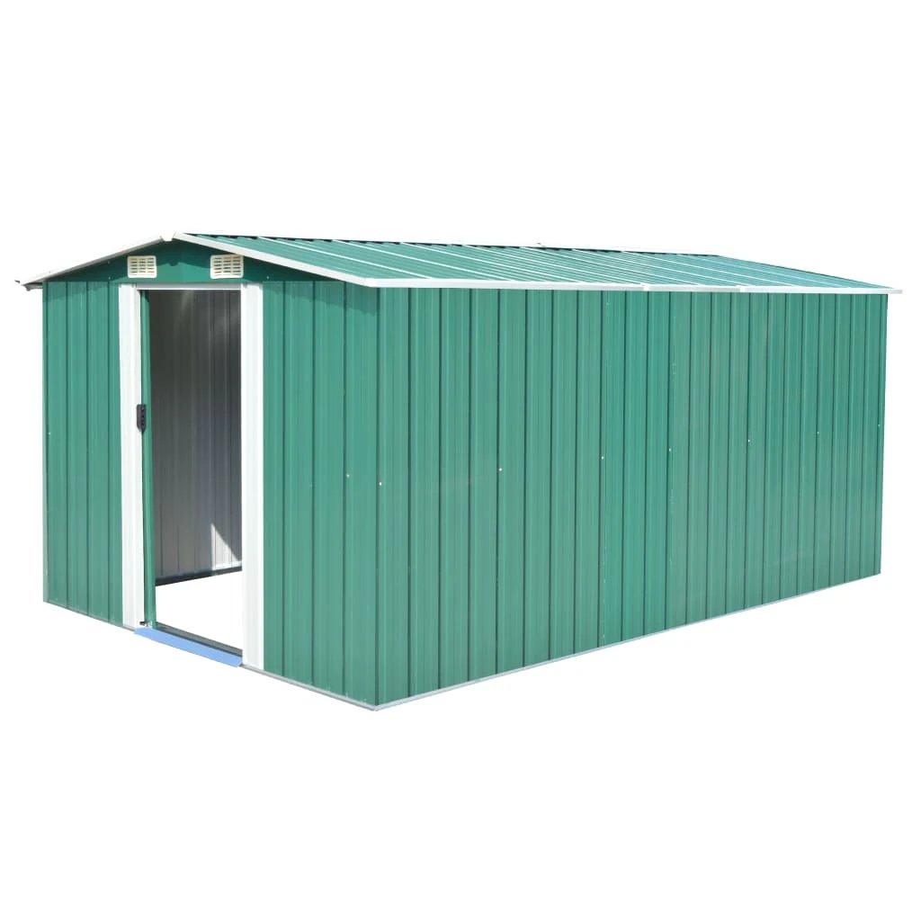 vidaXL Garden Shed 257x298x178 cm Metal Green - Garden Shed