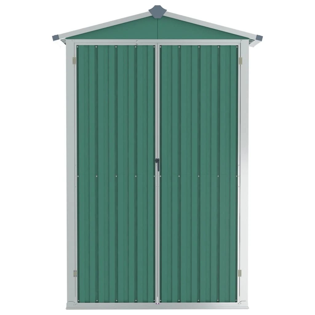 vidaXL Garden Shed Green 116x45x175 cm Galvanised Steel - Garden Shed