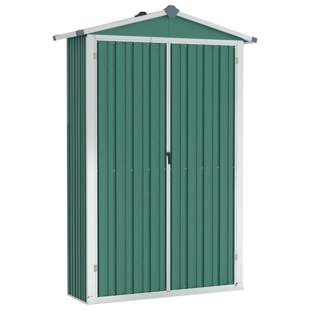 vidaXL Garden Shed Green 116x45x175 cm Galvanised Steel - Garden Shed
