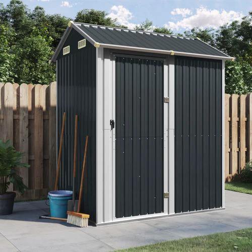 vidaXL vidaXL Garden Shed Green 192x152.5x237 cm Galvanised Steel - Garden Shed
