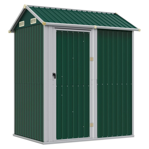 vidaXL vidaXL Garden Shed Green 192x152.5x237 cm Galvanised Steel - Garden Shed