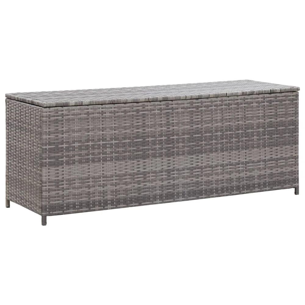 vidaXL Garden Storage Box Grey vidaXL 120x50x60 cm Poly Rattan - Uncategorized Garden Storage
