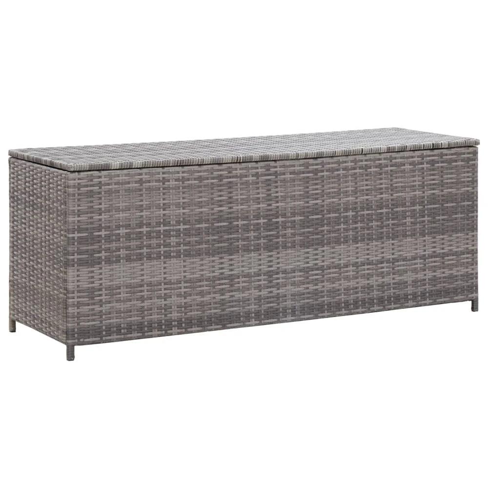 Garden Storage Box Grey vidaXL 120x50x60 cm Poly Rattan by vidaXL