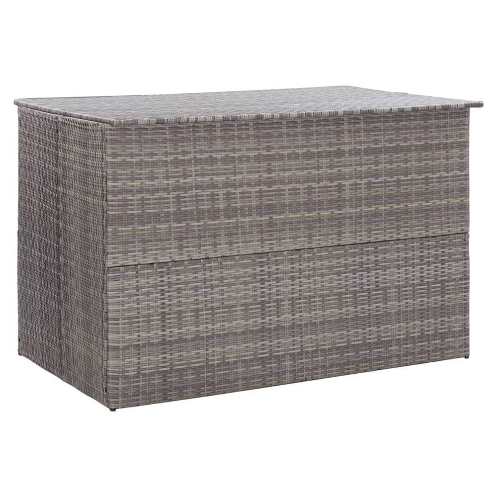 Garden Storage Box Grey vidaXL 150x100x100 cm Poly Rattan by vidaXL