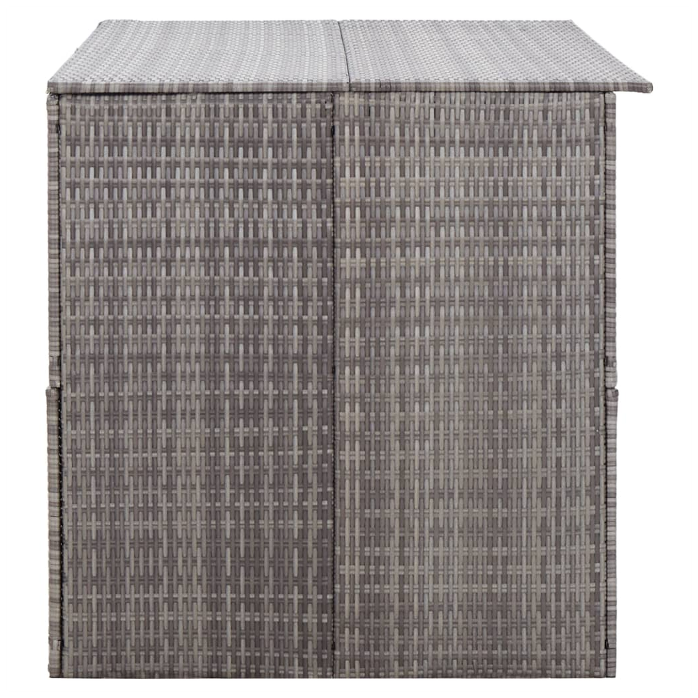 Garden Storage Box Grey vidaXL 150x100x100 cm Poly Rattan by vidaXL