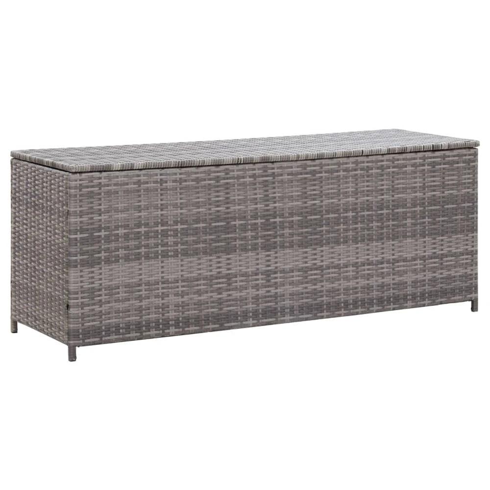 vidaXL Garden Storage Box Grey vidaXL 150x50x60 cm Poly Rattan - Uncategorized Garden Storage