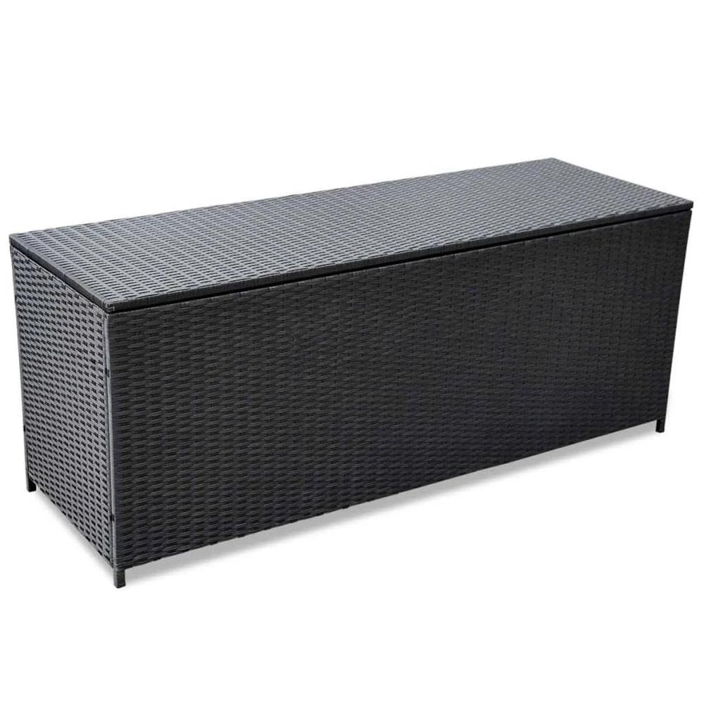 vidaXL Garden Storage Box Grey vidaXL 150x50x60 cm Poly Rattan - Uncategorized Garden Storage