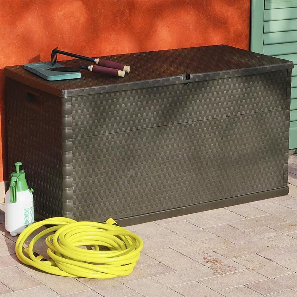 vidaXL Garden Storage Box Brown vidaXL 120x56x63 cm PP Rattan - Uncategorized Garden Storage