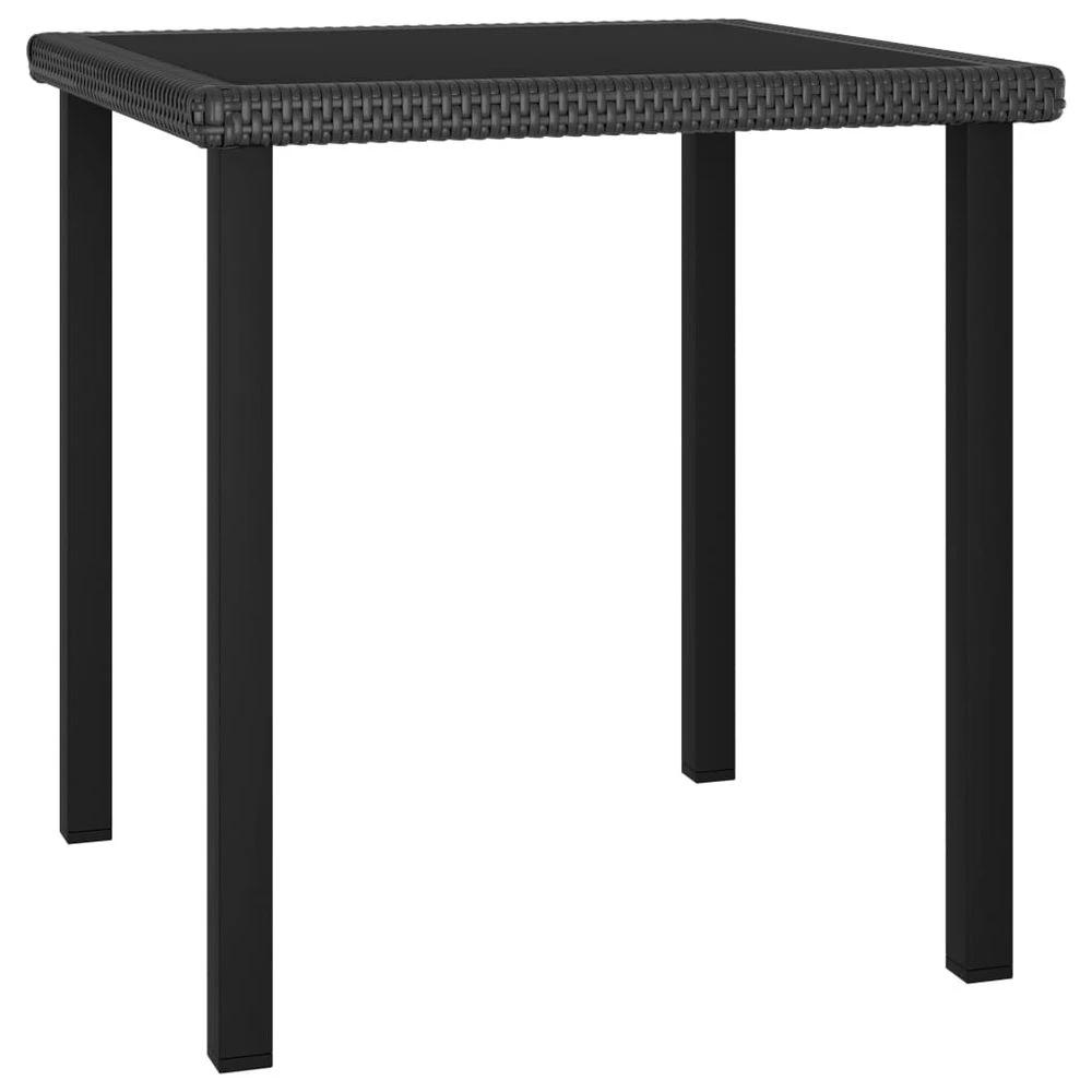 vidaXL Garden Dining Table Black vidaXL 70x70x73 cm Poly Rattan - Uncategorized Garden Table