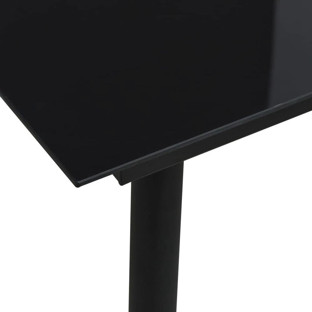 vidaXL Garden Dining Table Black vidaXL 80x80x74 cm Steel and Glass - Uncategorized Garden Table