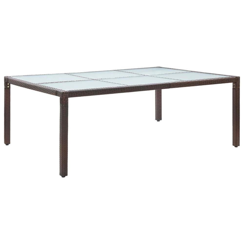 Outdoor Dining Table vidaXL Brown 200x150x74 cm Poly Rattan by vidaXL
