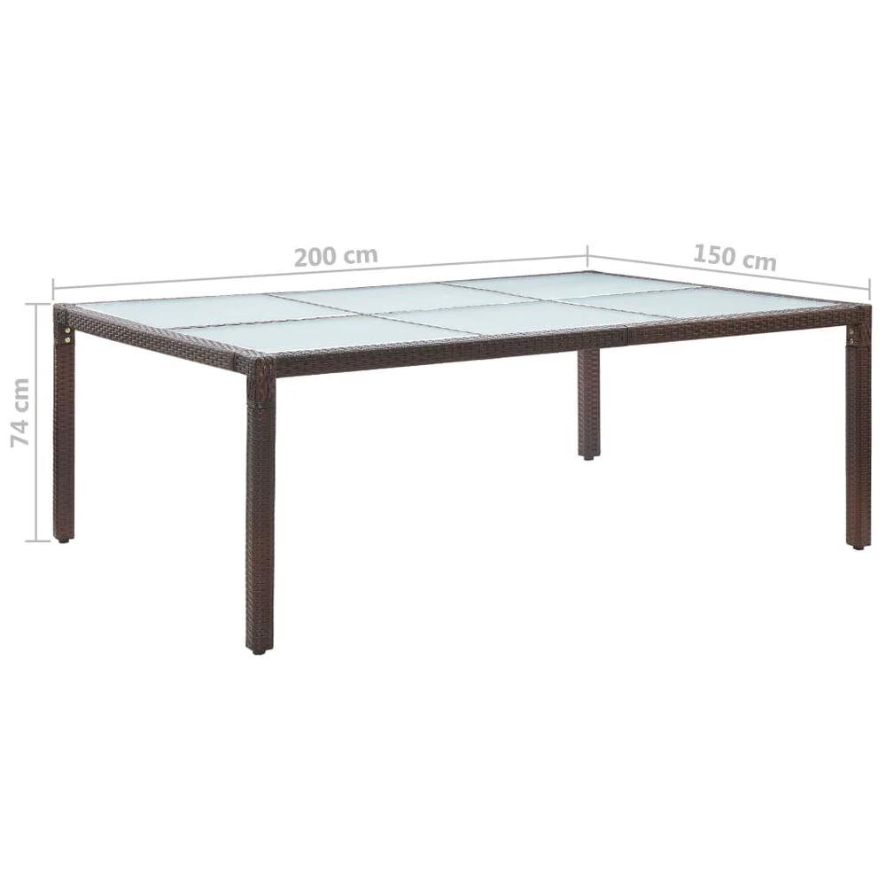 Outdoor Dining Table vidaXL Brown 200x150x74 cm Poly Rattan by vidaXL