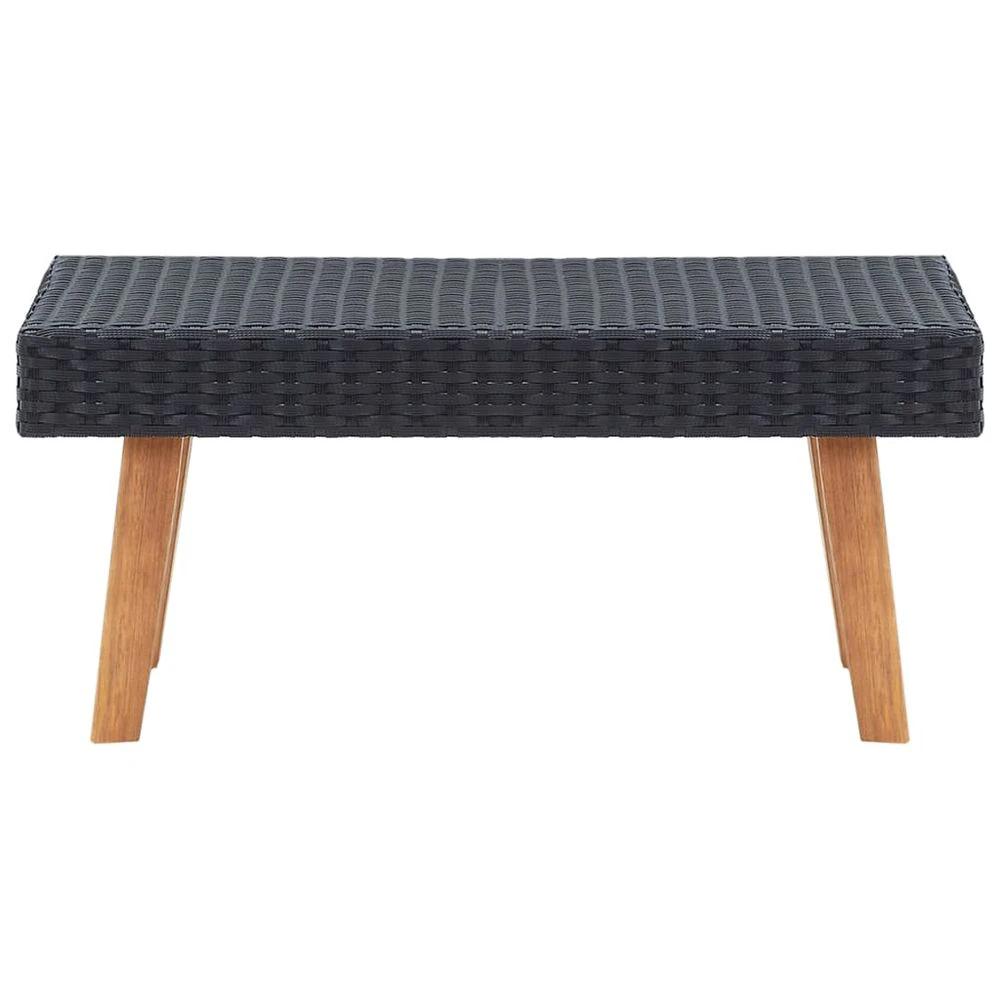vidaXL vidaXL Garden Coffee Table Poly Rattan Black - Garden Table
