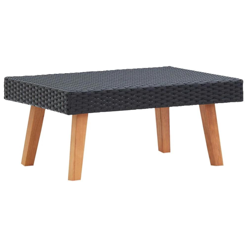 vidaXL Garden Coffee Table Poly Rattan Black by vidaXL