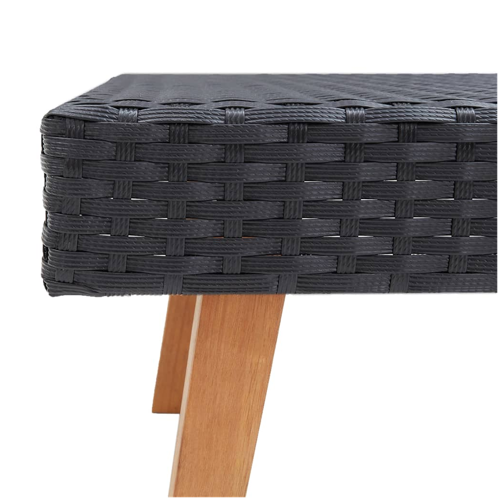 vidaXL vidaXL Garden Coffee Table Poly Rattan Black - Garden Table