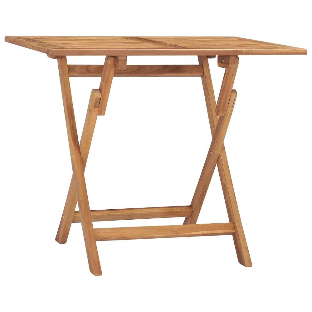 vidaXL Folding Garden Dining Table vidaXL 90x60x75 cm Solid Teak Wood - Uncategorized Garden Table