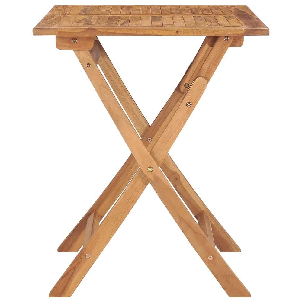 vidaXL Folding Garden Dining Table vidaXL 90x60x75 cm Solid Teak Wood - Uncategorized Garden Table