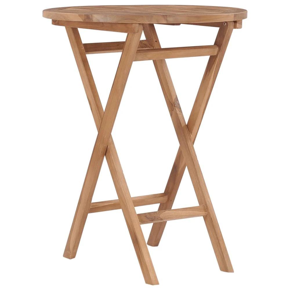 Folding Garden Table vidaXL 60 cm Solid Teak Wood by vidaXL