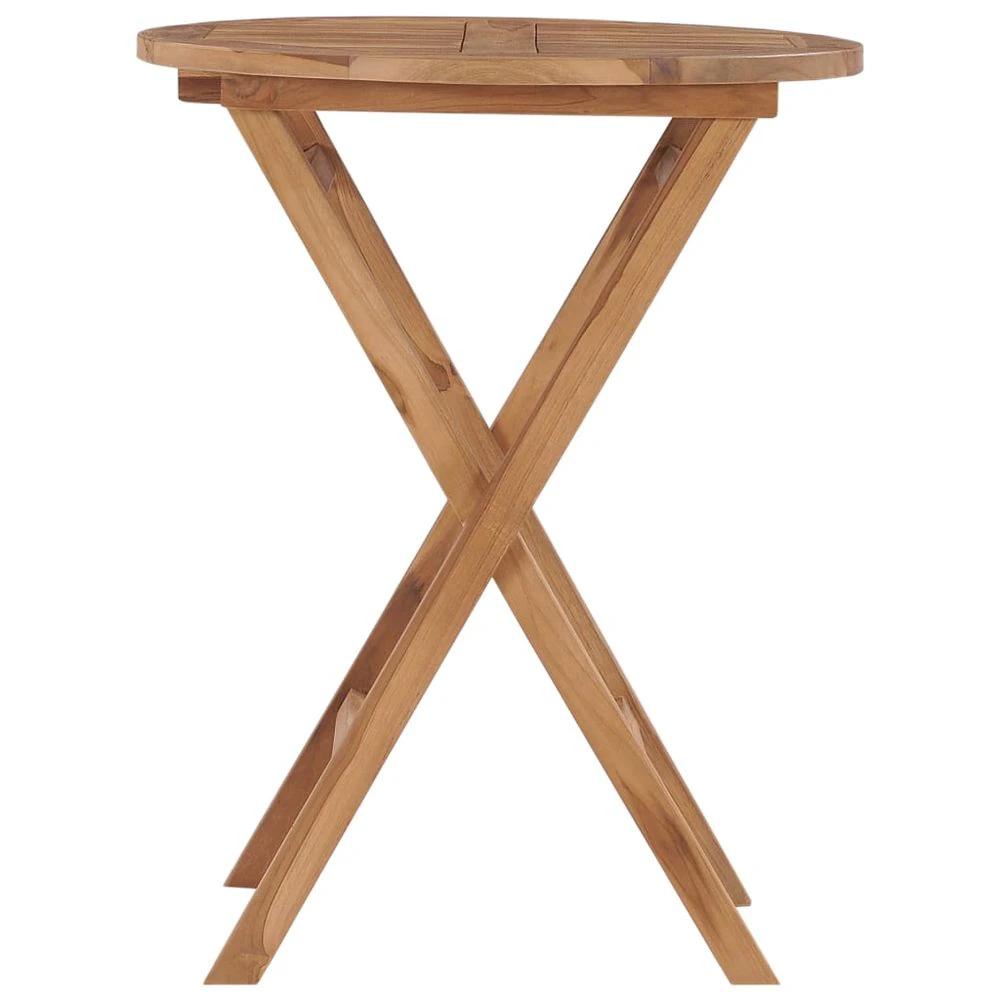 Folding Garden Table vidaXL 60 cm Solid Teak Wood by vidaXL