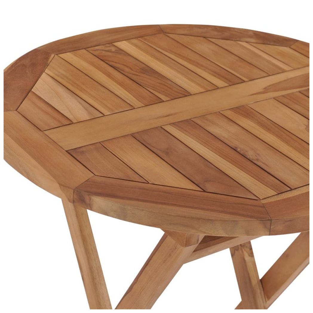 Folding Garden Table vidaXL 60 cm Solid Teak Wood by vidaXL
