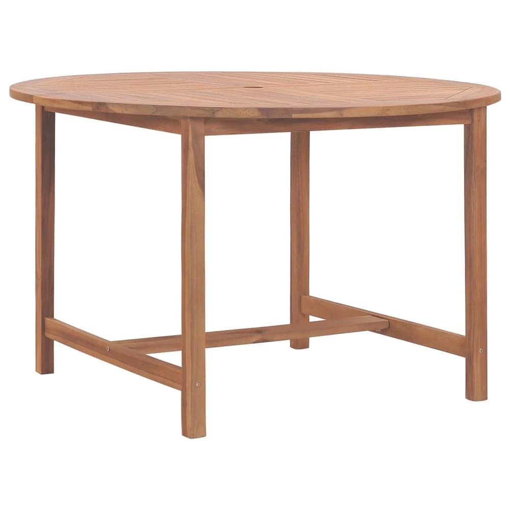 Garden Dining Table Ø110x75 cm vidaXL Solid Wood Teak by vidaXL