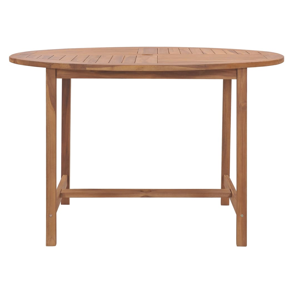 Garden Dining Table Ø110x75 cm vidaXL Solid Wood Teak by vidaXL