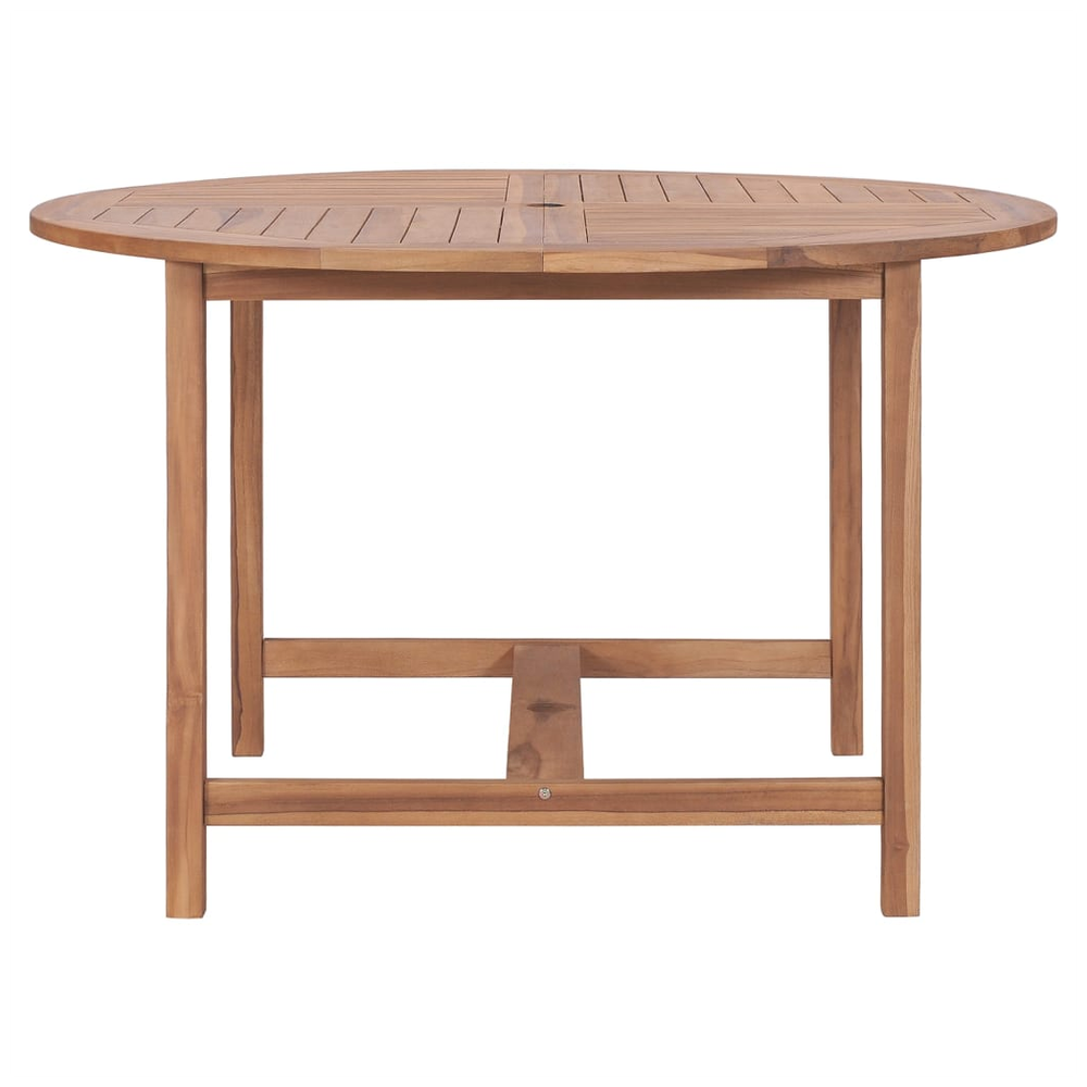 Garden Dining Table Ø110x75 cm vidaXL Solid Wood Teak by vidaXL