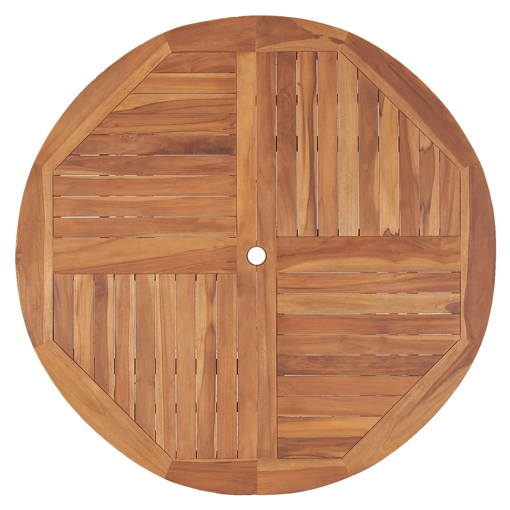 Garden Dining Table Ø110x75 cm vidaXL Solid Wood Teak by vidaXL