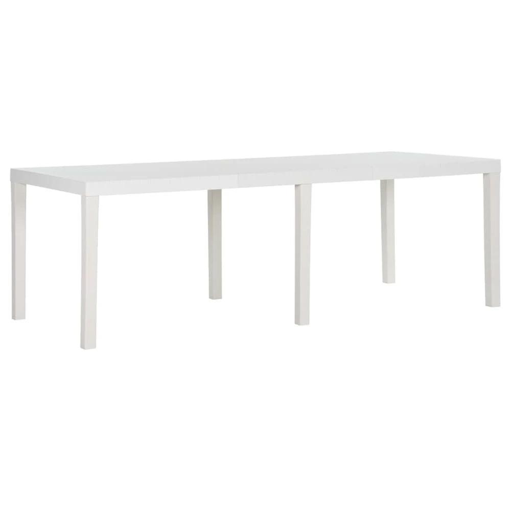 Garden Table 220x90x72 cm vidaXL PP White by vidaXL
