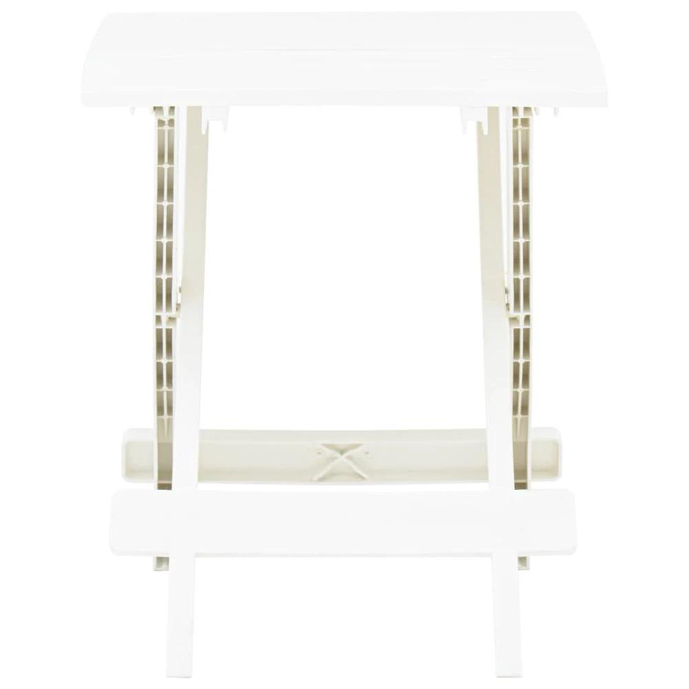 Folding Garden Table vidaXL White 45x43x50 cm Plastic by vidaXL