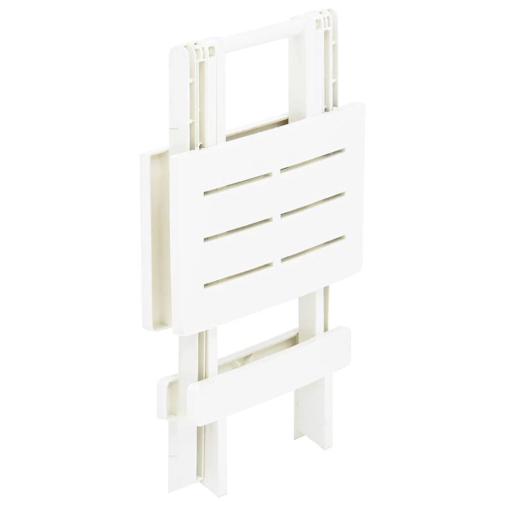 Folding Garden Table vidaXL White 45x43x50 cm Plastic by vidaXL