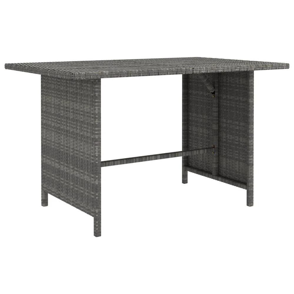 Garden Dining Table Grey vidaXL 110x70x65 cm Poly Rattan by vidaXL
