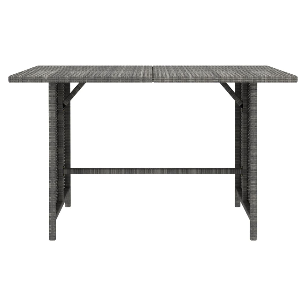 Garden Dining Table Grey vidaXL 110x70x65 cm Poly Rattan by vidaXL