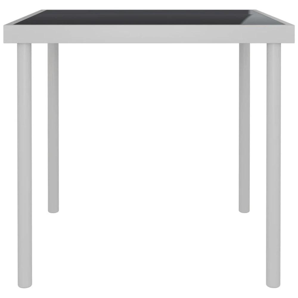vidaXL Outdoor Dining Table vidaXL Light Grey 80x80x72 cm Glass and Steel - Uncategorized Garden Table