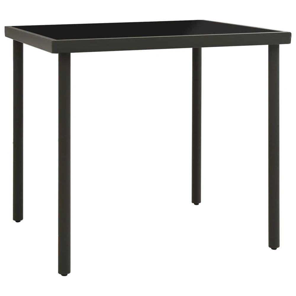 vidaXL Outdoor Dining Table vidaXL Light Grey 80x80x72 cm Glass and Steel - Uncategorized Garden Table