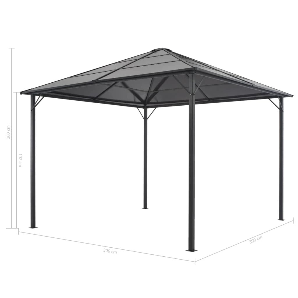 vidaXL Gazebo with Roof Aluminium 3x3 m Black by vidaXL