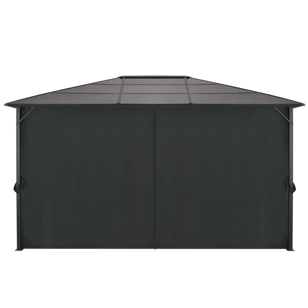 vidaXL Gazebo with Curtain Aluminium 3x3 m Black - Gazebos