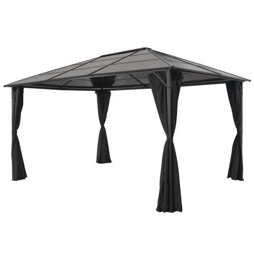 vidaXL Gazebo with Curtain Aluminium 3x3 m Black - Gazebos