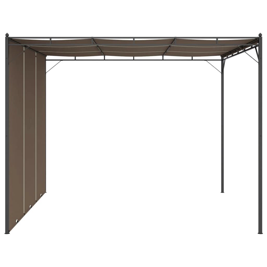 vidaXL vidaXL Garden Gazebo with Side Curtain 3x3x2.25 m Taupe - Gazebos