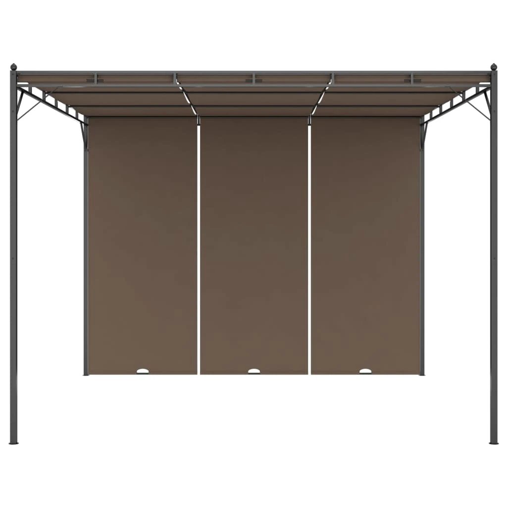 vidaXL vidaXL Garden Gazebo with Side Curtain 3x3x2.25 m Taupe - Gazebos