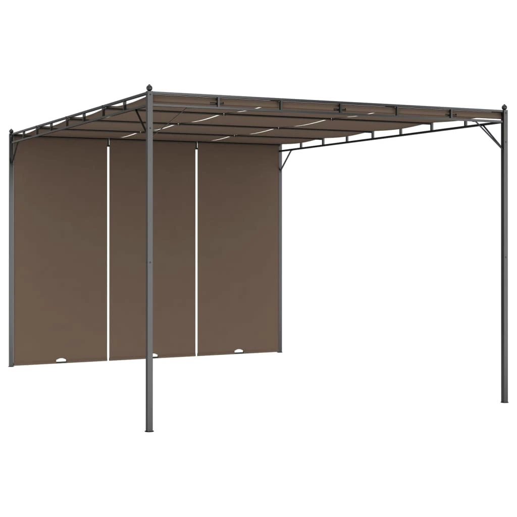 vidaXL vidaXL Garden Gazebo with Side Curtain 3x3x2.25 m Taupe - Gazebos