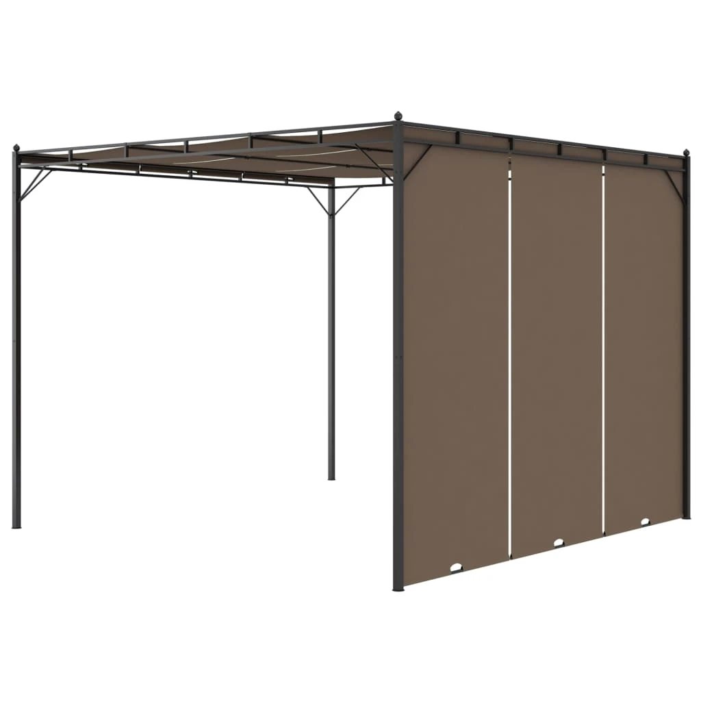 vidaXL Garden Gazebo with Side Curtain 3x3x2.25 m Taupe by vidaXL