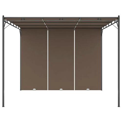 vidaXL vidaXL Garden Gazebo with Side Curtain 3x3x2.25 m Taupe - Gazebos