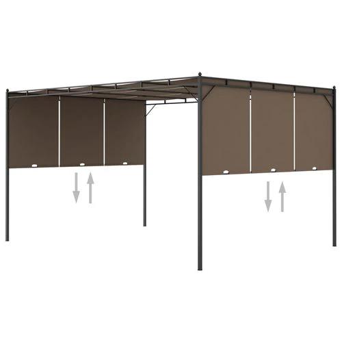 vidaXL vidaXL Garden Gazebo with Side Curtain 3x3x2.25 m Taupe - Gazebos