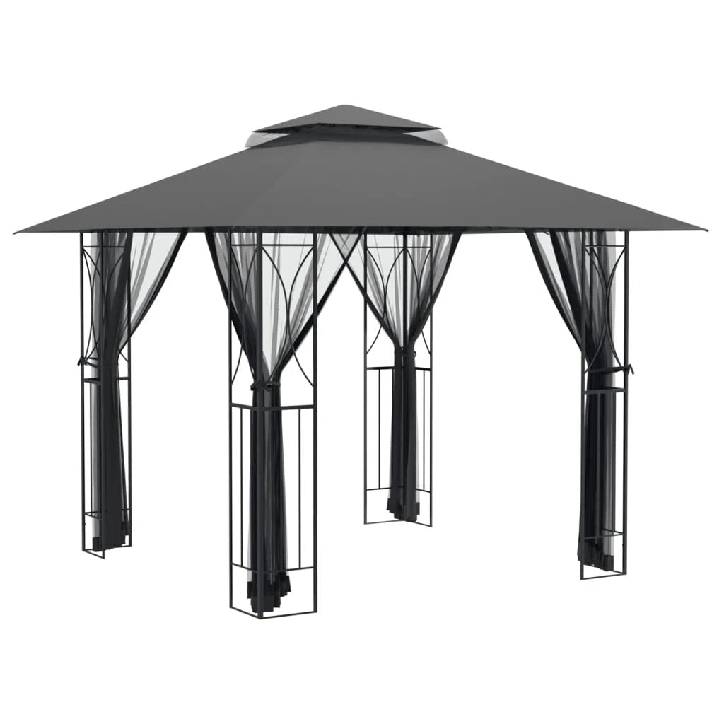 vidaXL vidaXL Gazebo with Sidewalls Anthracite 400x300x270 cm Steel - Gazebos