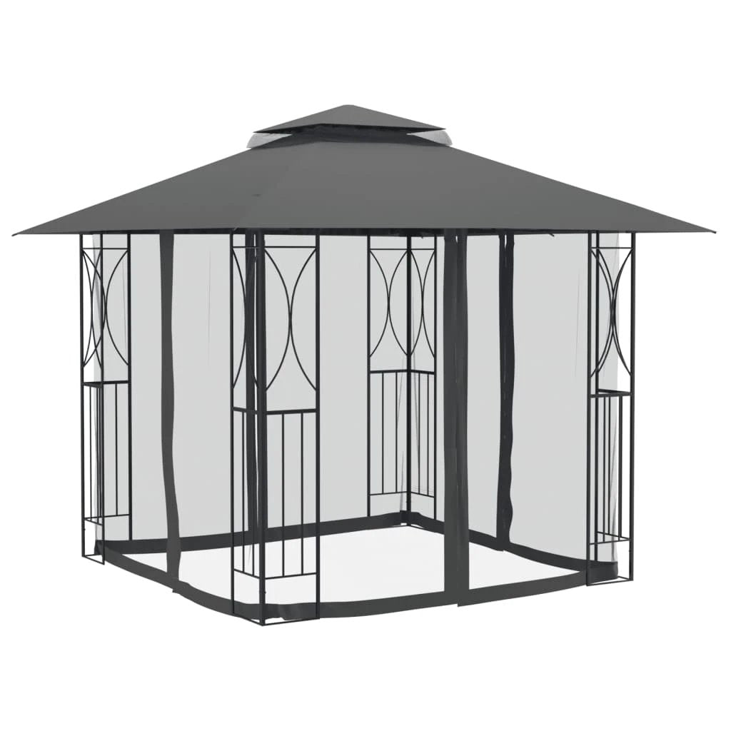 vidaXL vidaXL Gazebo with Sidewalls Anthracite 400x300x270 cm Steel - Gazebos